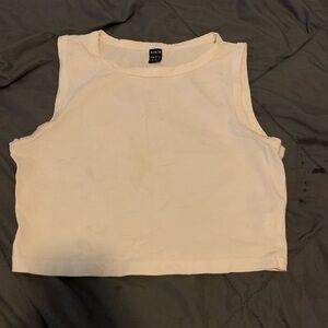 SHEIN White Sleeveless Crop Tank Top
